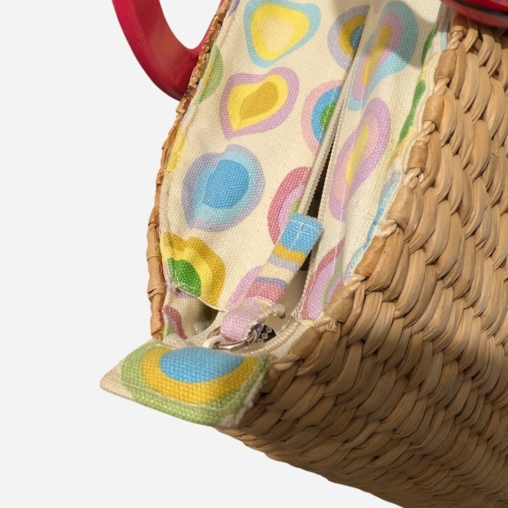 Pre-owned Vintage Vibrant Butterfly Woven Tote Bag - Picture 5 of 13